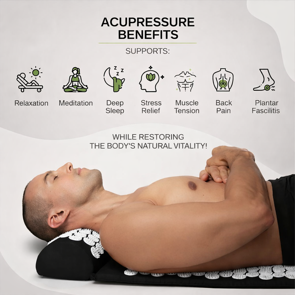 Premium Acupressure Massage Mat and Pillow Set