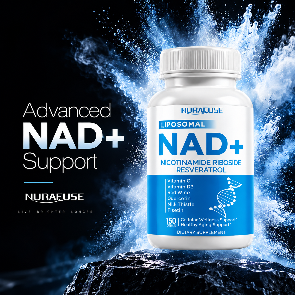 NURAFUSE Liposomal NAD+ with NR & Trans-Resveratrol