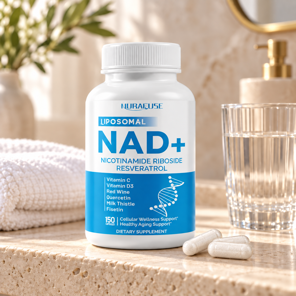 NURAFUSE Liposomal NAD+ with NR & Trans-Resveratrol